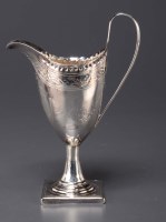 Lot 613 - A George III cream jug, by A.B., London 1793,...