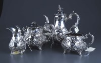 Lot 654 - A Victorian four-piece tea service, possibly...