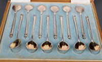 Lot 667 - Twelve Russian silver coffee spoons, c.1900,...