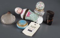 Lot 688 - An early 20th Century enamelled scent bottle,...