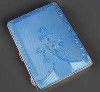 Lot 690 - A George V silver and enamelled cigarette case,...