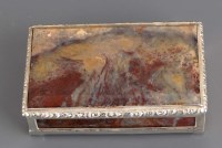 Lot 704 - A Victorian silver and agate box, by Joseph...