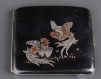 Lot 705 - A Japanese inlaid mixed metal cigarette case,...