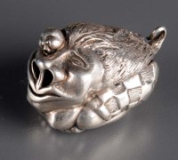 Lot 706 - An unusual Chinese white metal netsuke in the...