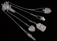 Lot 726 - An Edwardian silver chatelaine, by Colen,...