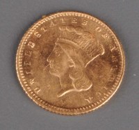 Lot 733 - A USA gold 1 dollar coin, 1862.