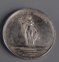 Lot 734 - A white metal medal commemorating the birth of...