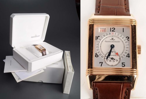 Lot 741-Jaeger LeCoultre: an 18ct. rose gold Reverso Date ...