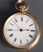 Lot 745 - A gentleman's 18ct. gold open faced pocket...