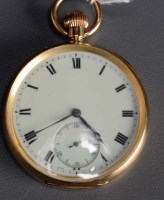 Lot 748 - An 18ct. gold gentleman's open faced pocket...