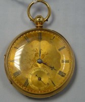 Lot 772 - A Victorian gentleman's 18ct. gold open face...