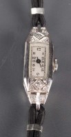 Lot 775 - An Art Deco diamond encrusted cocktail watch,...