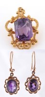 Lot 798 - An amethyst and gold pendant, c.1870, the...