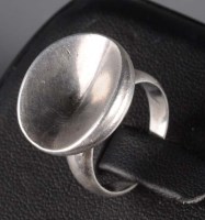 Lot 811 - Georg Jensen: a Danish silver ring, the oval...