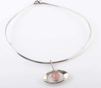 Lot 818 - NE Frome Scandinavian silver and rose quartz...