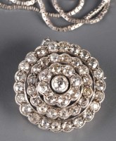 Lot 887 - A diamond target brooch, c.1890, the central...