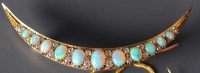 Lot 917 - A Victorian opal and diamond brooch, c.1880,...