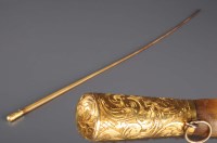 Lot 997 - An Victorian gold mounted porcupine quill, the...