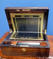 Lot 1035 - A coromandel wood writing box, with brass...