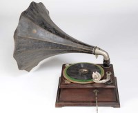 Lot 1049 - An His Master's Voice wind-up table-top...