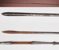 Lot 1067 - Two African spears, probably Zulu, with steel...