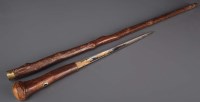 Lot 1071 - A 19th Century sword stick, the brown painted...