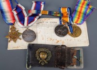 Lot 1080 - A group of Great War medals, awarded to...