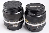 Lot 1105 - A Nikkor 35mm f2 and a Nikkor 24mm f2 manual...