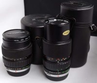 Lot 1120 - An Olympus Zuiko 35-70mm f3.6 zoom lens; and a...