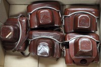 Lot 1146 - Five brown leather Alpa eveready cases for...