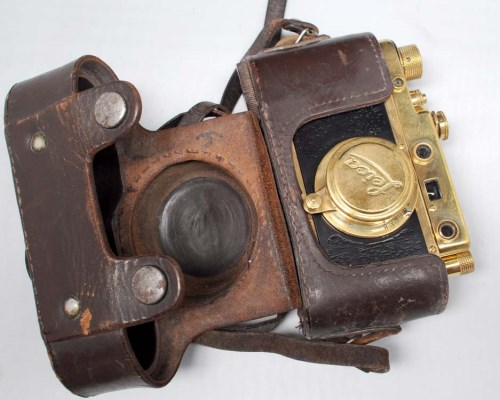 Lot 1158 - A Leica Luxus camera copy with embossed...