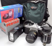 Lot 1206 - A Pentax K1000 SLR camera fitted SMC Pentax-A...