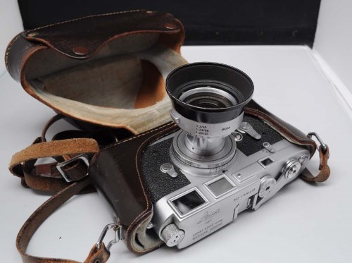 Lot 1212 - A Leica M3 camera, serial no. 920418, fitted...