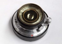 Lot 1215 - A Leitz Elmar 35mm f3.5 screw-lens with...