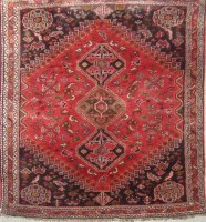 Lot 1248 - A mid 20th Century Shiraz rug, decorated with...