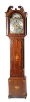 Lot 1271 - An inlaid mahogany longcase clock, the brass...