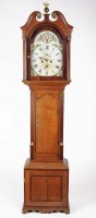 Lot 1272 - An oak and mahogany banded longcase clock, the...