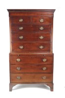 Lot 1316 - A George III mahogany tallboy, with dentil...