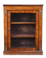 Lot 1321 - A Victorian walnut pier cabinet, the strung...