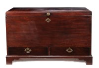 Lot 1331 - A George III mahogany mule chest, the hinged...