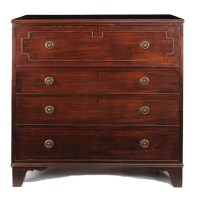 Lot 1332 - A George III mahogany secretaire chest, the...