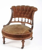 Lot 1338 - A 19th Century walnut occasional chair with...