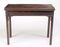 Lot 1349 - A George III rectangular mahogany card table,...