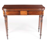 Lot 1351 - A late Georgian rectangular mahogany tea table,...