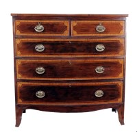 Lot 1358 - A late George III mahogany bowfront chest of...