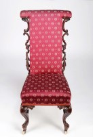 Lot 1361 - A Victorian rosewood pre-dieu chair with...