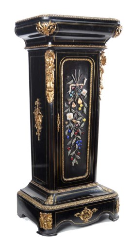 Lot 1387 - A 19th Century French ebonised pedestal...