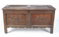 Lot 1392 - A late 17th Century rectangular oak coffer,...