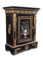 Lot 1450 - A fine 19th Century French ebonised and pietra...