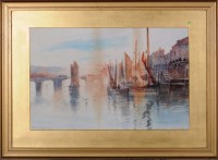 Lot 65 - Frank Rousse (fl.1897-1915) FISHING BOATS IN A...
